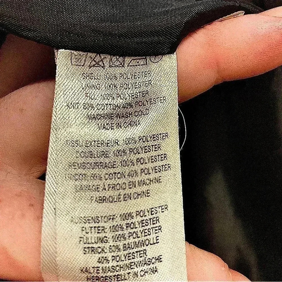 French Connectin Men’s Coat attached Hooded Zip in bibby shell black Sz. Large - Picture 6 of 8